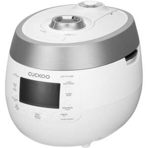 Cuckoo CRP-HT1030F Twin Pressure Ryżowarka, biała, 10 filiżanek, wysokie ciśnienie, turbo, utrzymywanie ciepła, automatyczne czyszczenie, ustawienie czasu, wybór menu, wyprodukowano w Korei - Urządzenie do gotowania ryżu