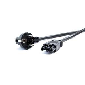 Bachmann GST18 Stromkabel, 5m, schwarz, mit rechtwinkligem Stecker - Bachmann