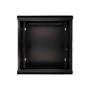 Extralink 19 Zoll Wandmontage-Rackschrank, 12U, 600x600mm, schwarz, offene Ansicht - Extralink