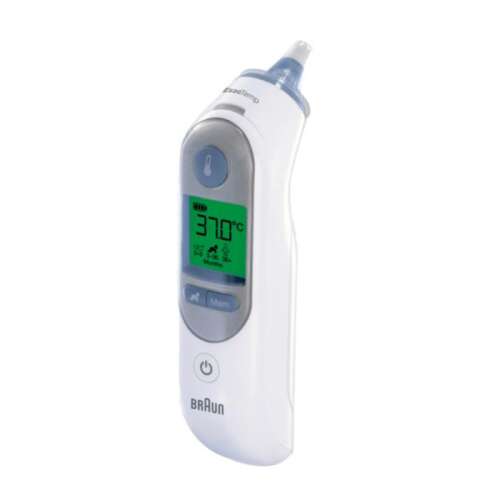 Braun ThermoScan 7 IRT6520 Ohrthermometer, zeigt das Display