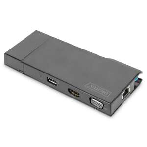 Dockingová stanica Digitus DA-70894 USB-C pre cestovanie, otvorená, zobrazujúca porty, čierna - Príslušenstvo k notebookom