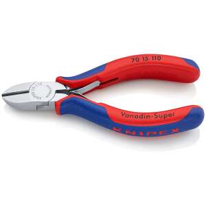 Szczypce boczne Knipex 70 15 110, czerwone i niebieskie uchwyty, wyprodukowane w Niemczech - Knipex