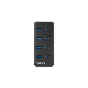 Natec Mantis 2 USB 3.0 Hub, 4 port, black, front view - Natec