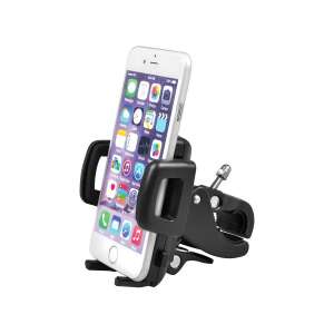 Maclean MC-684 Fahrrad-Telefonhalter mit montiertem Smartphone, schräger Blick - Handyhalterungen für Fahrräder & Motorräder