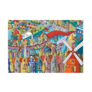 Trefl Eye Spy Sneaky Peekers Amszterdam 1000 darabos kirakó, színes illusztrációval Amsterdamról szélmalommal - Trefl Puzzle