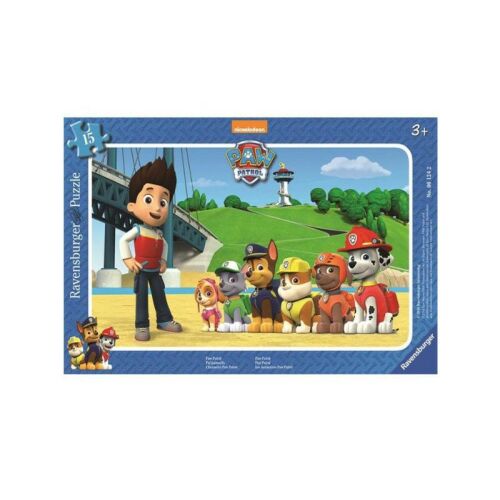Ravensburger Paw Patrol 15-dielne rámové puzzle s Ryderom a tímom Paw Patrol.