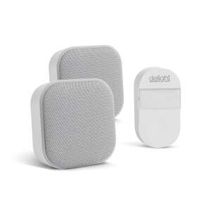 Delight Kinetic 2 în 1 sonerie wireless și lampă de noapte, alb, cu două receptoare - Sonerii