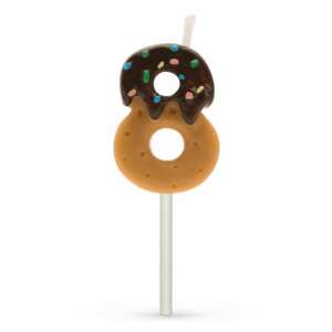 Donut shaped number 8 birthday candle - Birthday Candle & Cake Topper