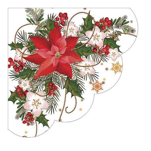 Poinsetia composition papírszalvéta 32cm, 12db-os 84268994 - Háztartási papírtermék