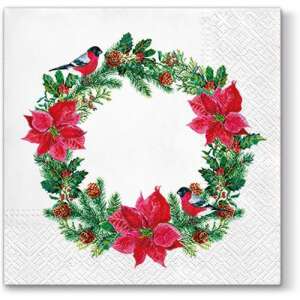 Xmas Wreath papírszalvéta 33x33cm, 20db-os 78943058 