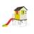 Smoby Játszóház csúszdával és létrával, piros-szürke, kültéri játszó eszköz gyerekeknek