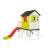 Smoby játszóház csúszdával és létrával, zöld, fehér, piros, szürke, oldalnézet