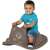 Child riding Smoby Cat Rocking Horse, grey, indoor and outdoor use