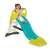 Child playing on the Smoby water slide
