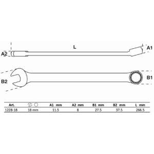 BGS technic Csillag-villás kulcs, extra hosszú, 18 mm (BGS 1228-18) 84056080 