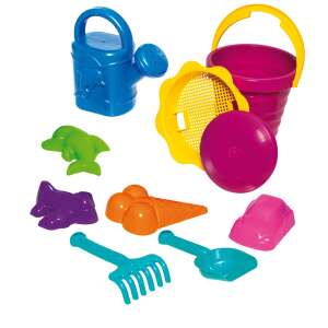 Set de jucării pentru nisip pentru copii, include găleată, lopată, greblă, sită, forme, udător și frisbee - Jucari pe nisip