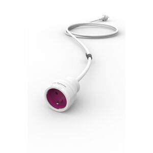 Teljes nézet a PowerCube Power Extension 3m fehér és rózsaszín termékről - Hosszabbító