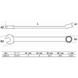 BGS technic Csillag-villás kulcs, extra hosszú, 14 mm (BGS 1228-14) 81467041 