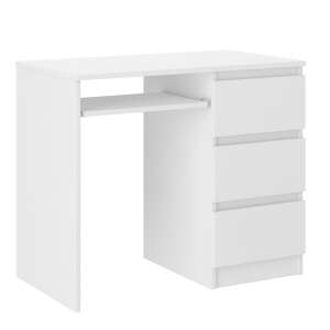 Birou modern pentru calculator Mobene - alb, 3 sertare - Mobiliere