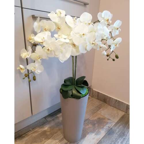 Padlóvázás élethű orchidea bézs vázával 32148967
