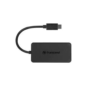 Transcend HUB2C 4 portos USB hub, USB Type-C - USB Type-A, USB 3.1 Gen 1, Fekete - Transcend