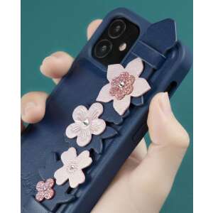 Kingxbar Sweet Series iPhone 12 case with floral design and kickstand - Phone Case