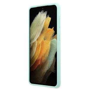Etui Guess Samsung Galaxy S21+ 5G Miętowy Silikon na Wyświetlaczu Telefonu Z Bliska - Guess