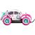 Widok z boku samochodu zdalnie sterowanego Silverlit Exost Pixie Amazone, różowo-biały z kwiatowym wzorem