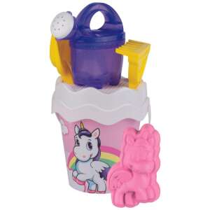 Androni: Unikornisos homokozó készlet vödörrel, locsolókannával, lapáttal, gereblyével és formával - Androni