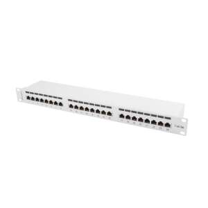 Lanberg PPS5-1024-S 19 hüvelykes 24 portos patch panel, fehér, cat 5e - Patch panel