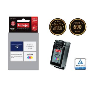 Cartuș de cerneală color ActiveJet HP 17 XL - Randament ridicat, 690 pagini - Consumabile pentru imprimantă