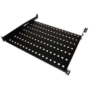 A-LANtec SA-P-19-1U-350-4-C-02 19 Zoll Rack-Regal, 1U, schwarz, perforiert, 4 Befestigungspunkte - Alantec