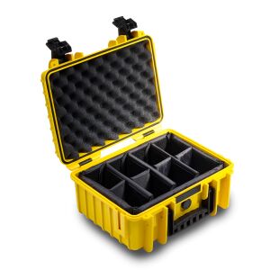 Nyitott B&W Type 3000 sárga védőtok elválasztókkal - B&W