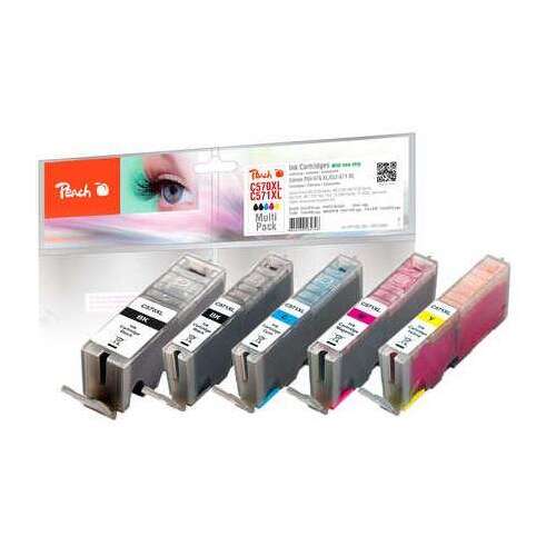 Peach Canon PGI-570XL/CLI-571XL Tintapatron MultiPack Fekete, Fotófekete, Cián, Magenta, Sárga