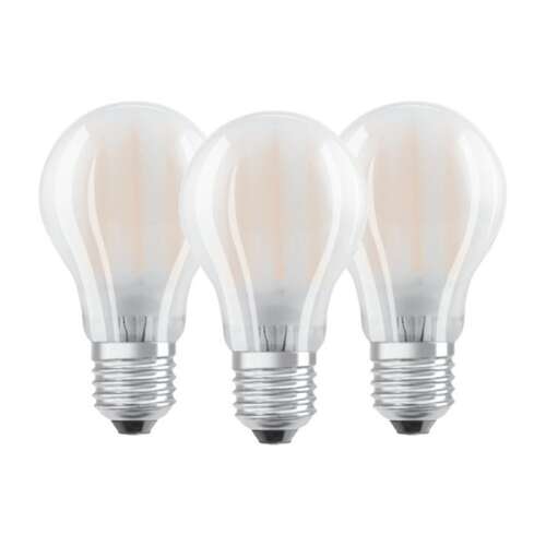 Becuri LED OSRAM Base, pachet de 3, E27, alb cald, 7W, 806lm
