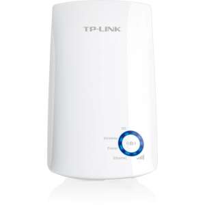 TP-Link TL-WA850RE(DE) N300 Range Extender predný pohľad s tlačidlami a indikátorom sily signálu - Počítače a doplnky