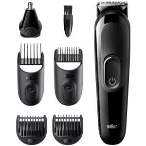 Braun MGK3320 6 az 1-ben multifunkciós testszőrzet ápoló férfiaknak, 5 tartozékkal, fekete - Braun Testszőrnyíró