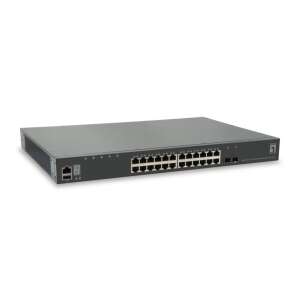 LevelOne GTL-2891 28-port Gigabit Ethernet Switch, front view showing ports - Switch