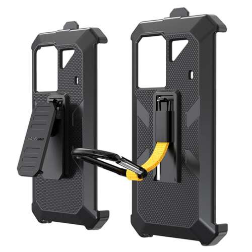 Ulefone Power Armor 18T telefontok, fekete, övcsattal és karabinerrel