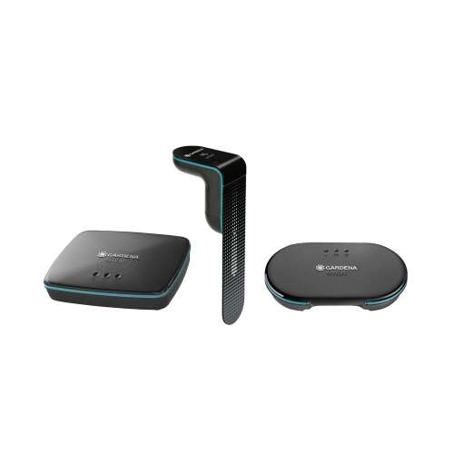 Gardena Smart öntözésvezérlő készlet, tartalmazza a Smart Irrigation Controlt, a Smart érzékelőt és a Smart Gatewayt