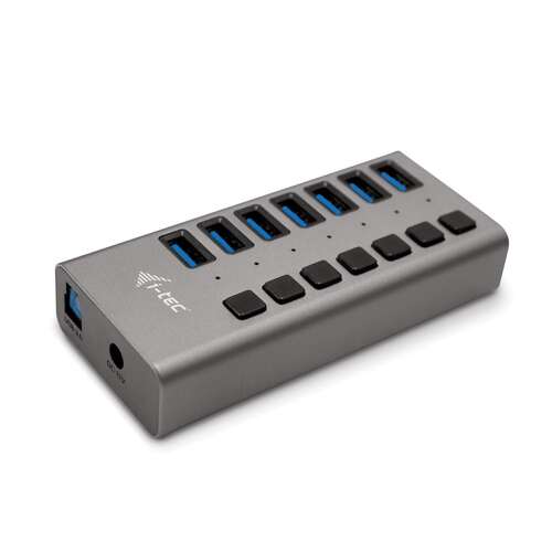Hub USB 3.0 i-tec U3CHARGEHUB7 cu 7 porturi, gri