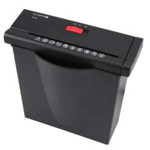 Olympia PS 36 paper shredder, black, 7 mm strip cut, P2 security level, 6 sheets capacity, 7 L wastebasket - Olympia