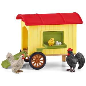 Schleich Farm World Chicken Coop with Rooster, Hen and Chick Figurines - Figure