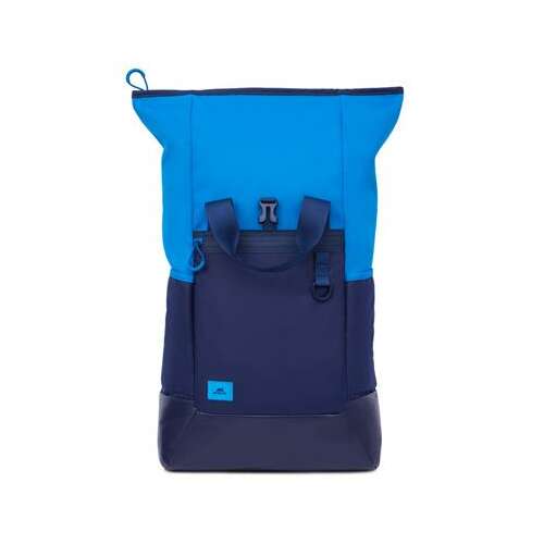 RivaCase Dijon 15.6 inch blue laptop backpack, front view