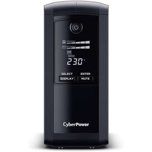 CyberPower VP1000EILCD 1000VA / 550W Vonalinteraktív UPS, elülső nézet