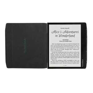 PocketBookShell 7" e-könyv olvasó tok, kék, nyitott, a PocketBook Era 7" e-könyv olvasó látható - Pocketbook