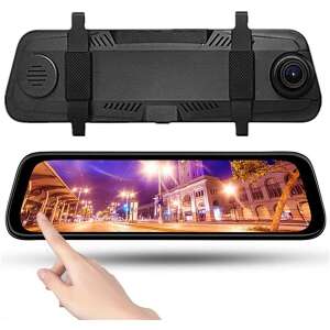 Cameră auto cu oglindă retrovizoare de 9,66 inci, ecran tactil, vizor nocturn 1080p, cameră spate, monitorizare parcare - Electronica auto