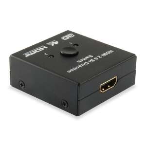 Equip 332723 Przełącznik HDMI 2.0 dwukierunkowy, czarny, widok z boku - Koncentrator HDMI