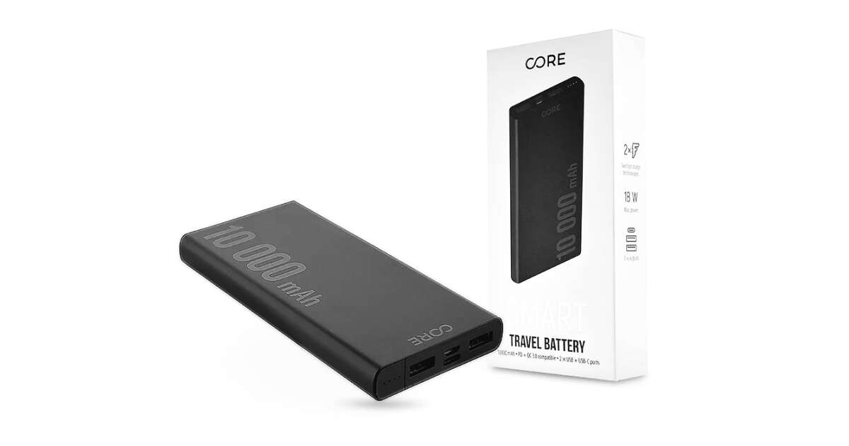 Core SPF-01 Power Bank 10000mAh Fekete | Pepita.hu