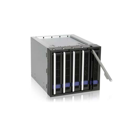 Icy Dock FatCage MB155SP-B 5x3.5" - 2x5.25" HDD keret, 5 rekeszes cserélhető merevlemez keret szerverhez vagy asztali számítógéphez - Külső merevlemez ház